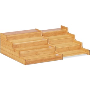 Expandable 4 Tier Bamboo Spice Rack