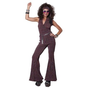 Women's 1970s Disco Dancing Queen Hippie Retro Women's Costume - XL