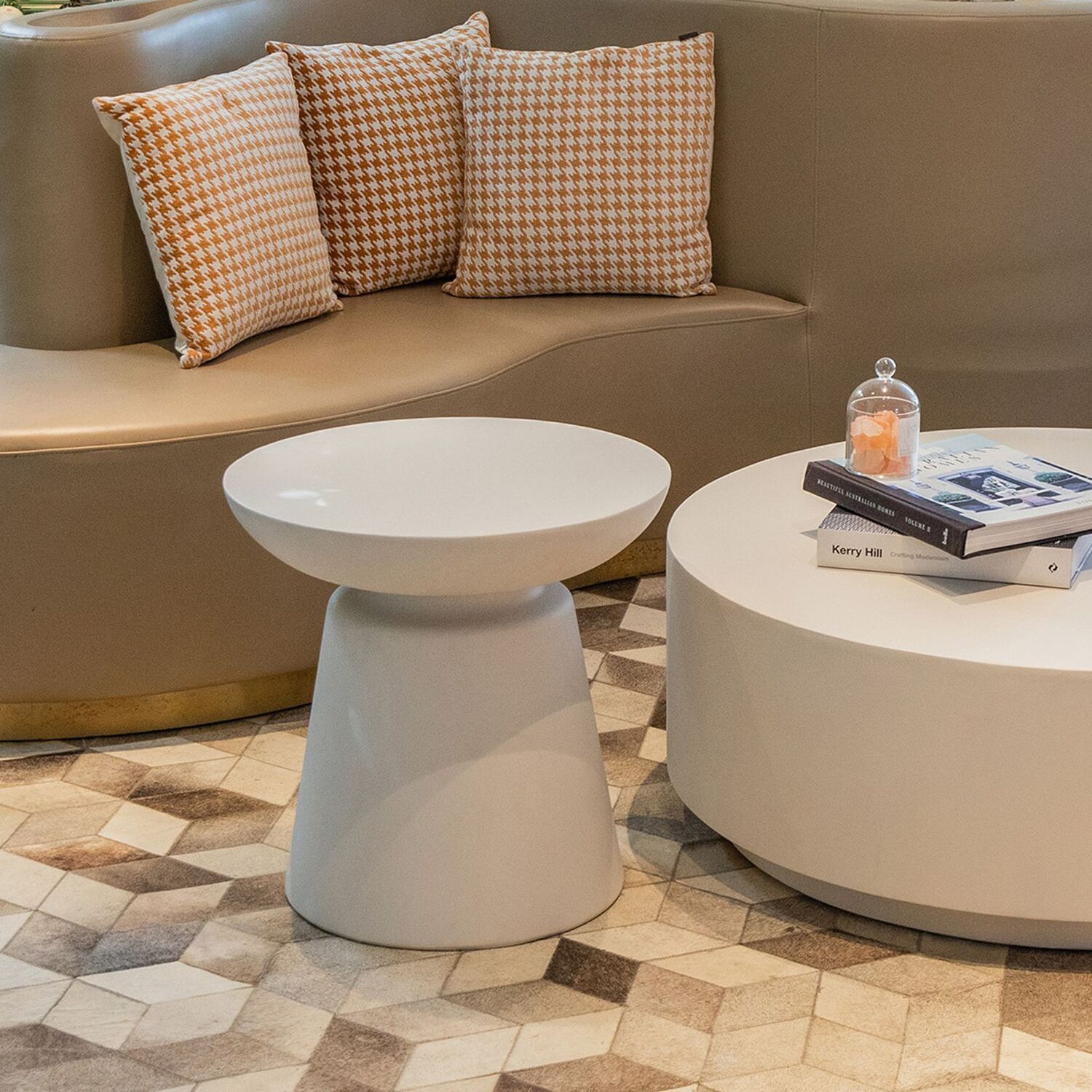 Kylix Grc Side Table - Cream White