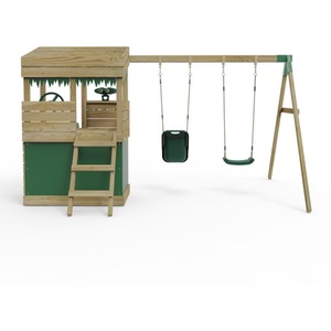 Zion / 272cm Wooden Lookout Tower Playhouse with 6ft Slide shot 7757163
