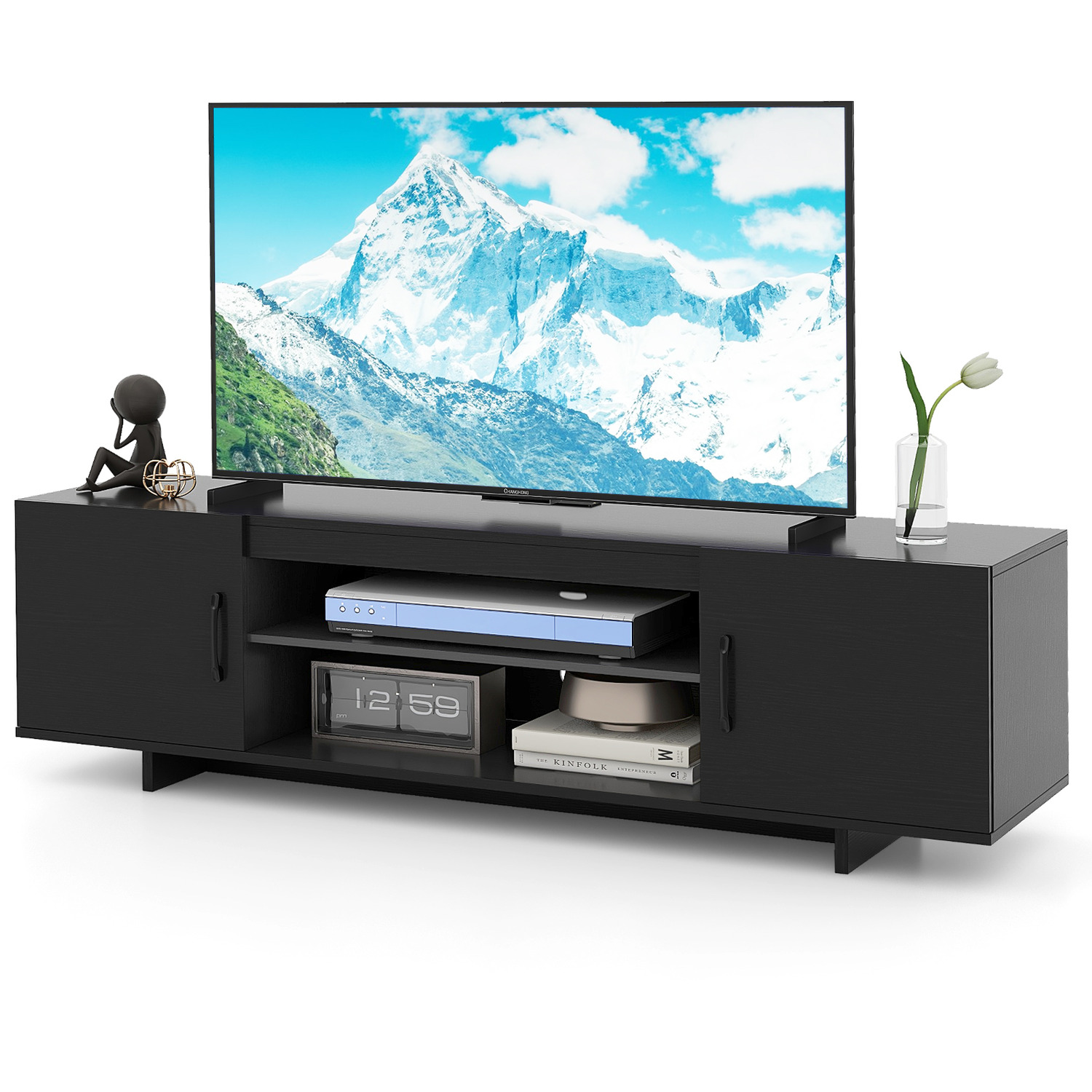 Tv Stand Media Console Table - Black