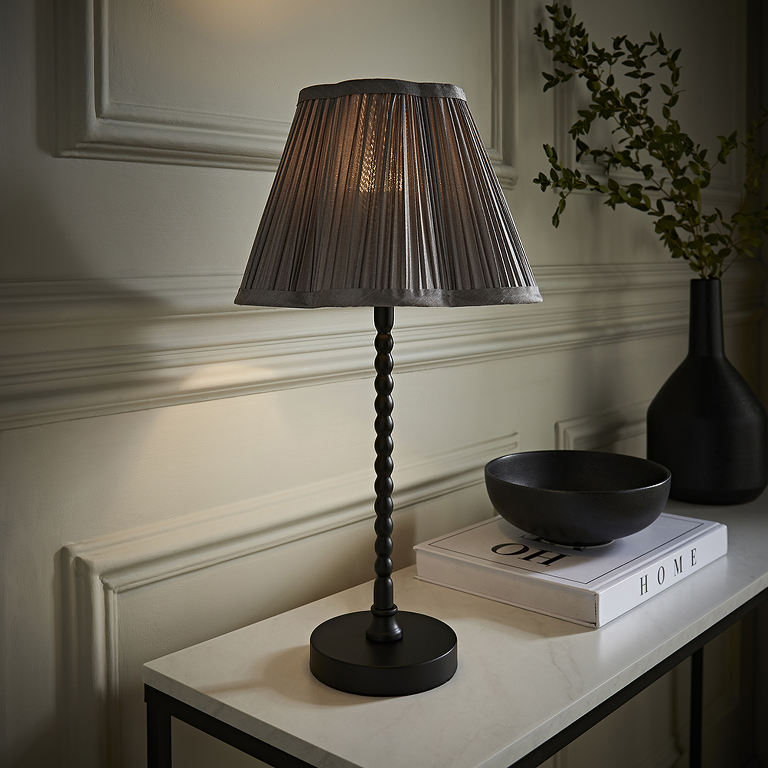 Image of Maeve Black Bobble Table Lamp with&hellip;