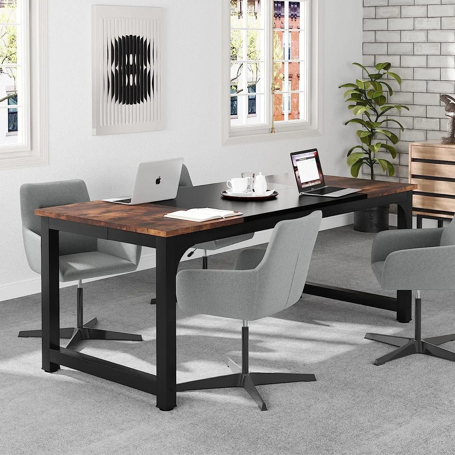 Modern Wooden Computer Desk - Brown 78 5cm
