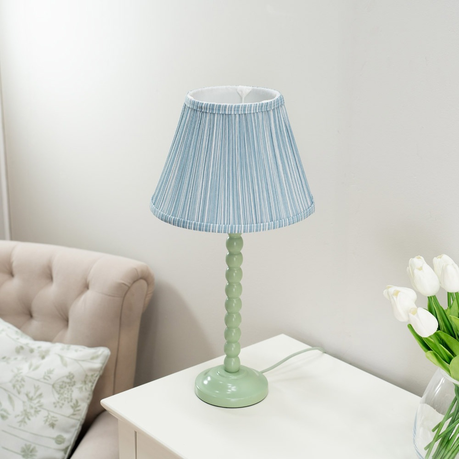 Image of Bobbins Sage Green Table Lamp with&hellip;