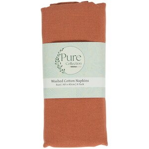 Pack of 4 Washed Cotton Napkins