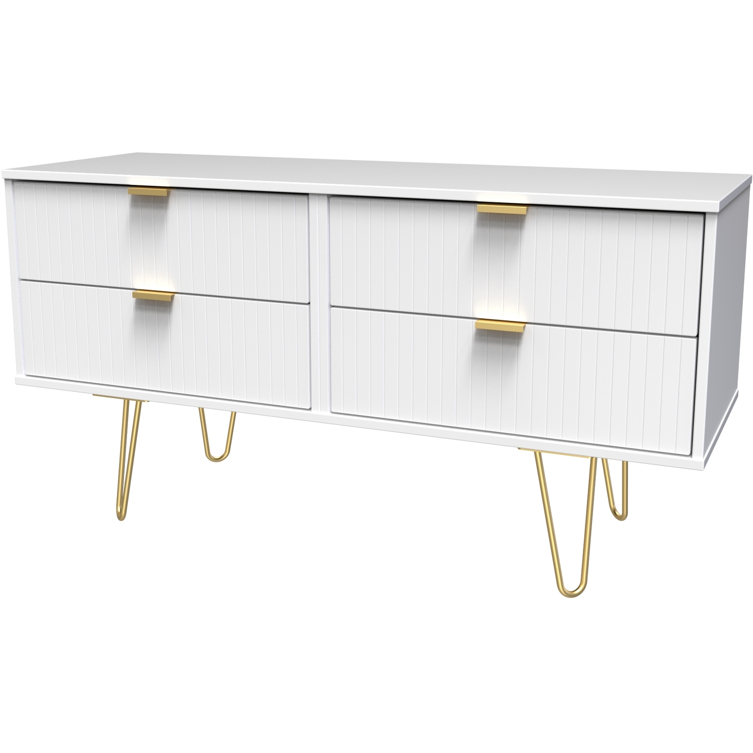 Linear Ready Assembled 4 Drawer Bed Box - White Matt