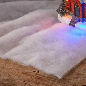 White Christmas Faux Snow Effect Blanket Table Drape