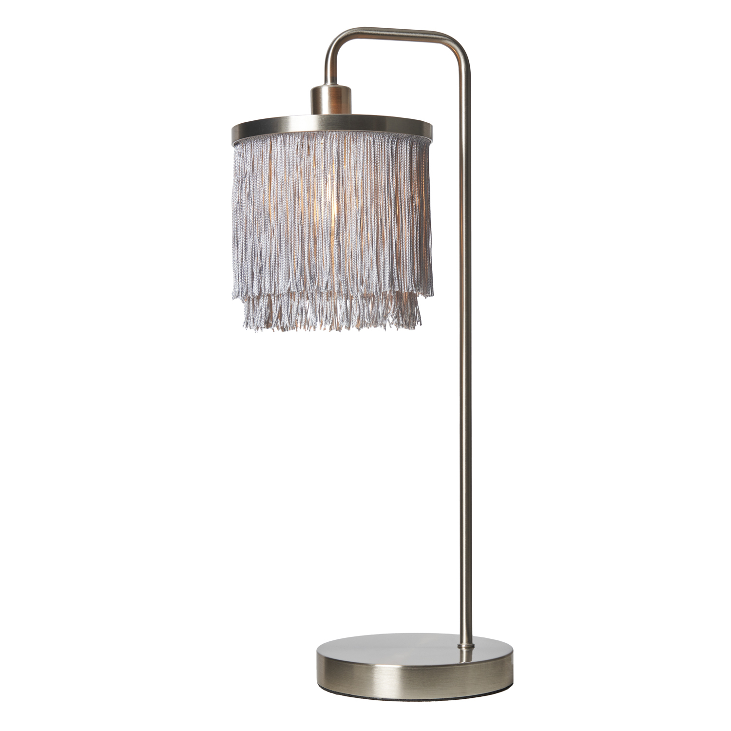 Image of Polly Table Lamp with Grey Fringed&hellip;