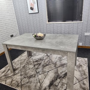 Grey White Dining Stone Grey Effect Table with 4 White Chairs and a Bench Set shot 9781325