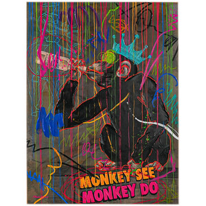 Monkey See Monkey Do Graffiti Canvas