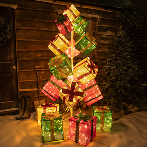 190cm Stack of Presents with White LED and Timer