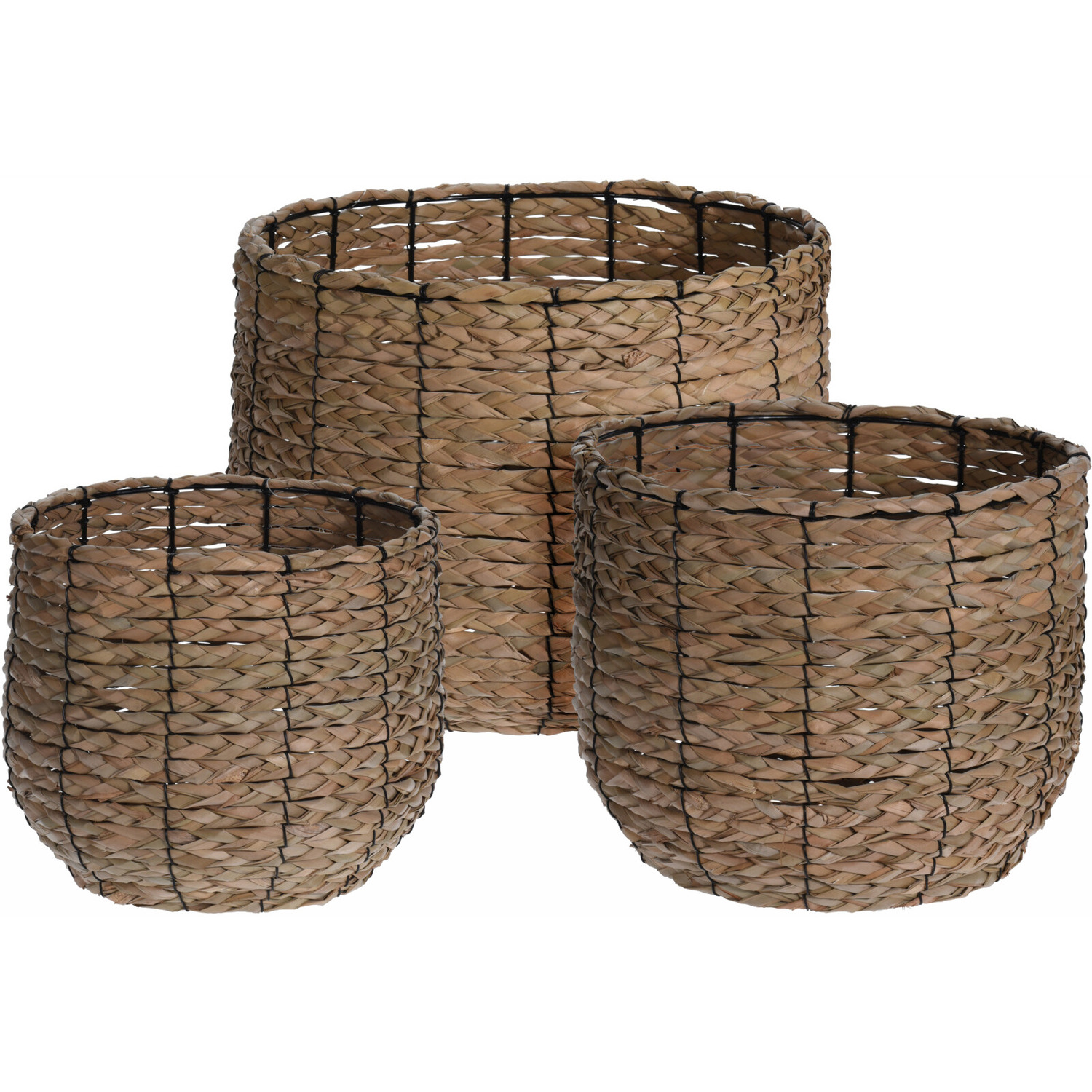 Image of Set of 3 Natural Rustic Storage&hellip;