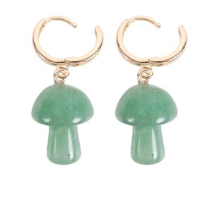 Mushroom Crystal Hoop Earrings