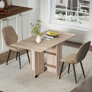 HOMCOM Dining Table Set, Folding Kitchen Table with Storage, Chairs