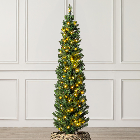 Pre-Lit Aspen Spruce Pencil Christmas Tree