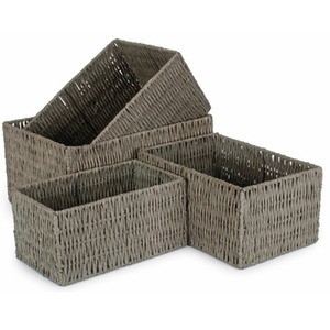 Grey Paper Rope Storage Basket