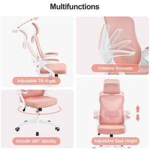 Pink / 11.4kg Yaheetech Ergonomic High Back Office Chair shot 10859378