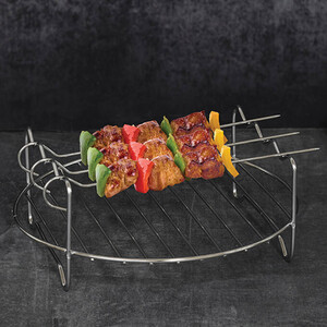 Round Wire Airfryer Rack with 3 Skewers