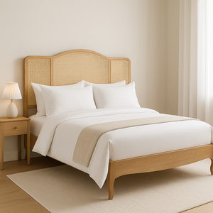 Wooden Rattan Bed Frame