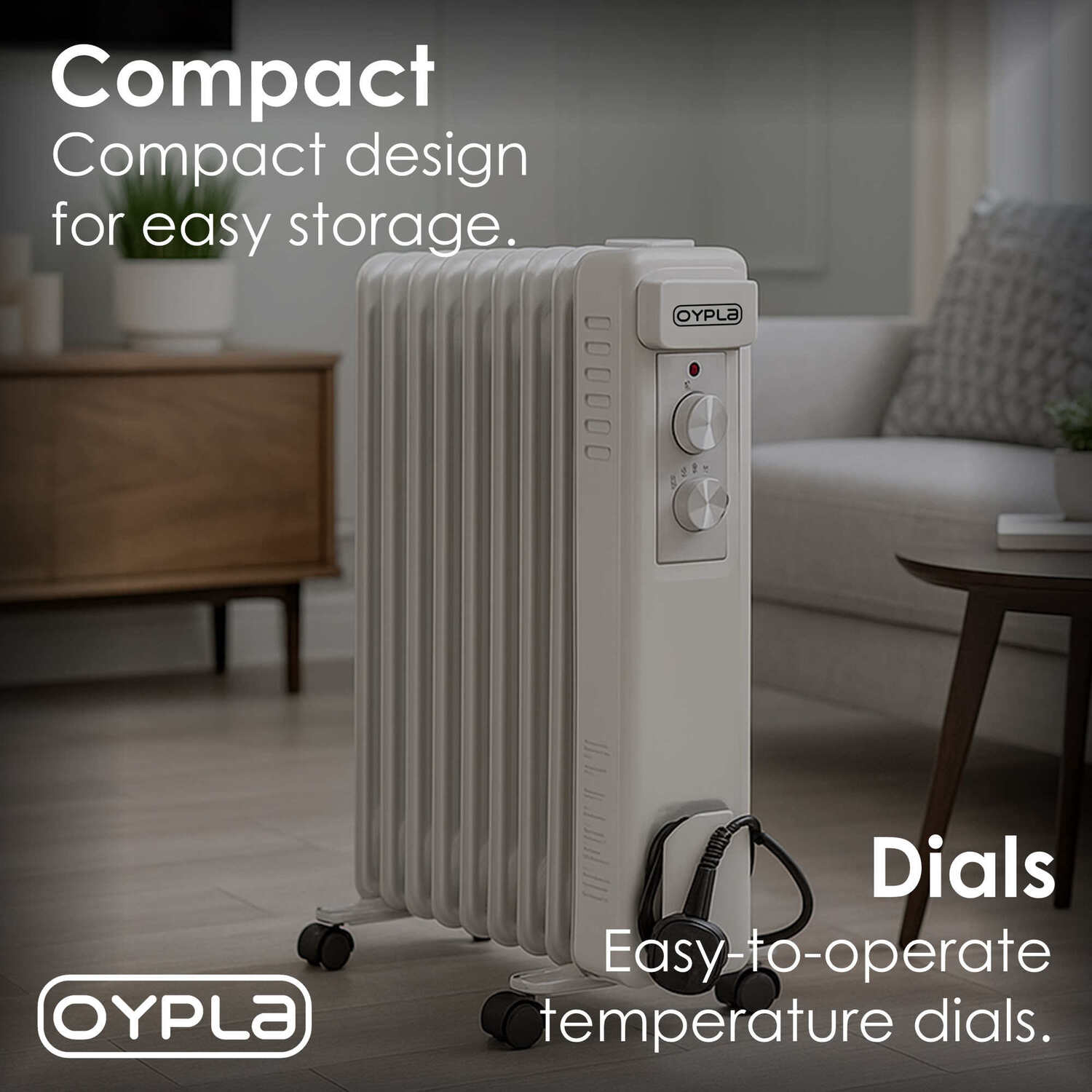 Portable Electrical Radiator Electrical 2000W 9 Fin Portable Oil Filled Radiator