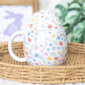 Spring Blossom Egg-Shaped Ceramic Mug