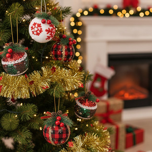 Set of 9 Christmas Ball Tree Decorations