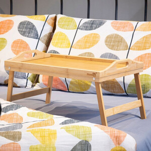 Bamboo Bed Tray Table With Foldable Legs