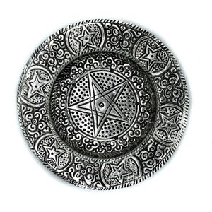 Polished Aluminium Pentagram Incense Holder 11.5cm