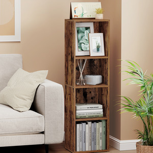 VASAGLE Collection-Bookshelf, 4-Tier Cube Bookcase,Open Compartments