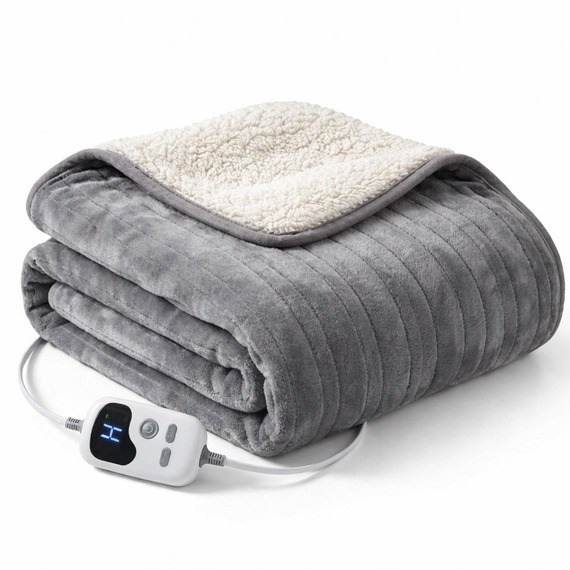 Electric Heated Throw Blanket 160 x 130 10 Heat Settings Timer Safety Cut Off
