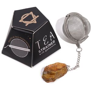 Raw Crystal Gemstone Tea Strainer Gold Tigers Eye