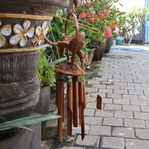 Bamboo Windchime Natural finish Coconut Dragon