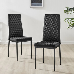 4x Milan Velvet Dining Chair with Black Legs