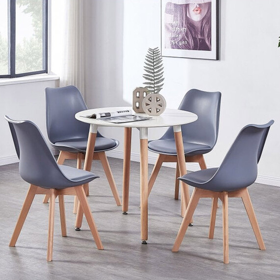 Round Lorenzo Dining Set with a Table and Chairs Set of 4