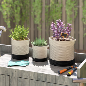 Outsunny Plant Pots Handwoven Cotton