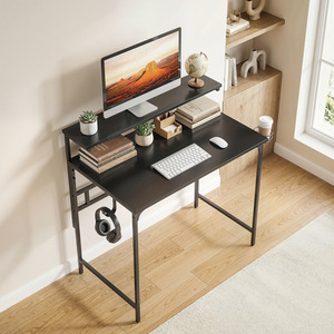 HOMCOM Computer Desk, 80cm Home Office Study Table with Hutch Shelf