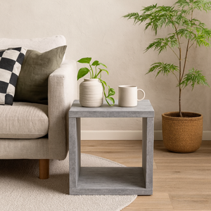 Wyld Haus Shanghai Concrete Grey Single-Cube Storage Unit with One Shelf