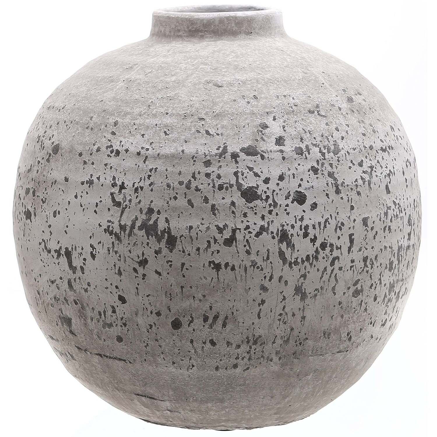 Wyld Haus Sunvale Weathered Stoneware Round Ceramic Vase 280mm - Stone