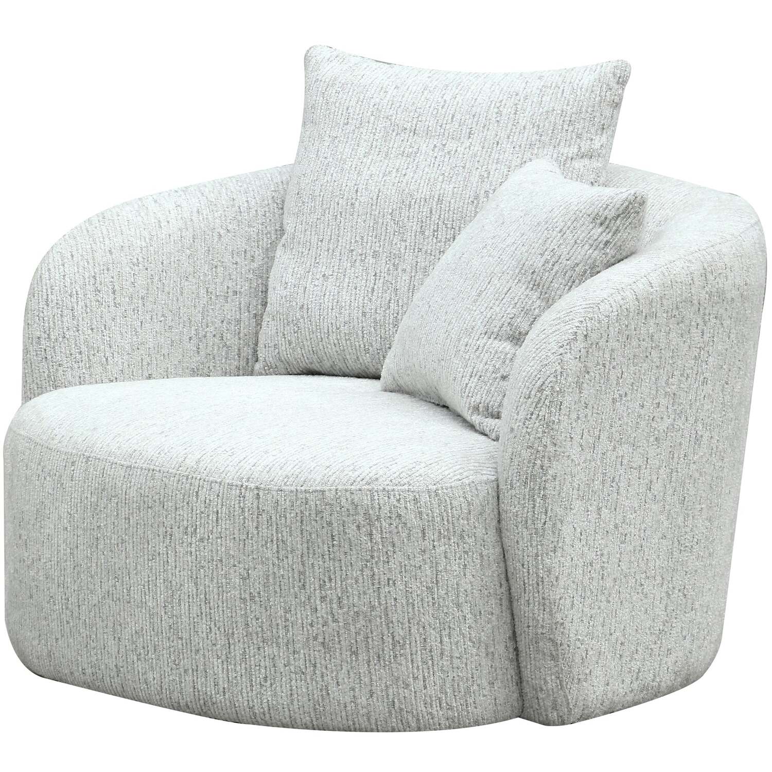 Norwalk Minimalist White Swivel Accent Armchair - White