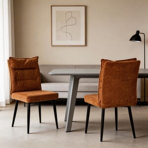 Dining Chair Set of 2 Mustard