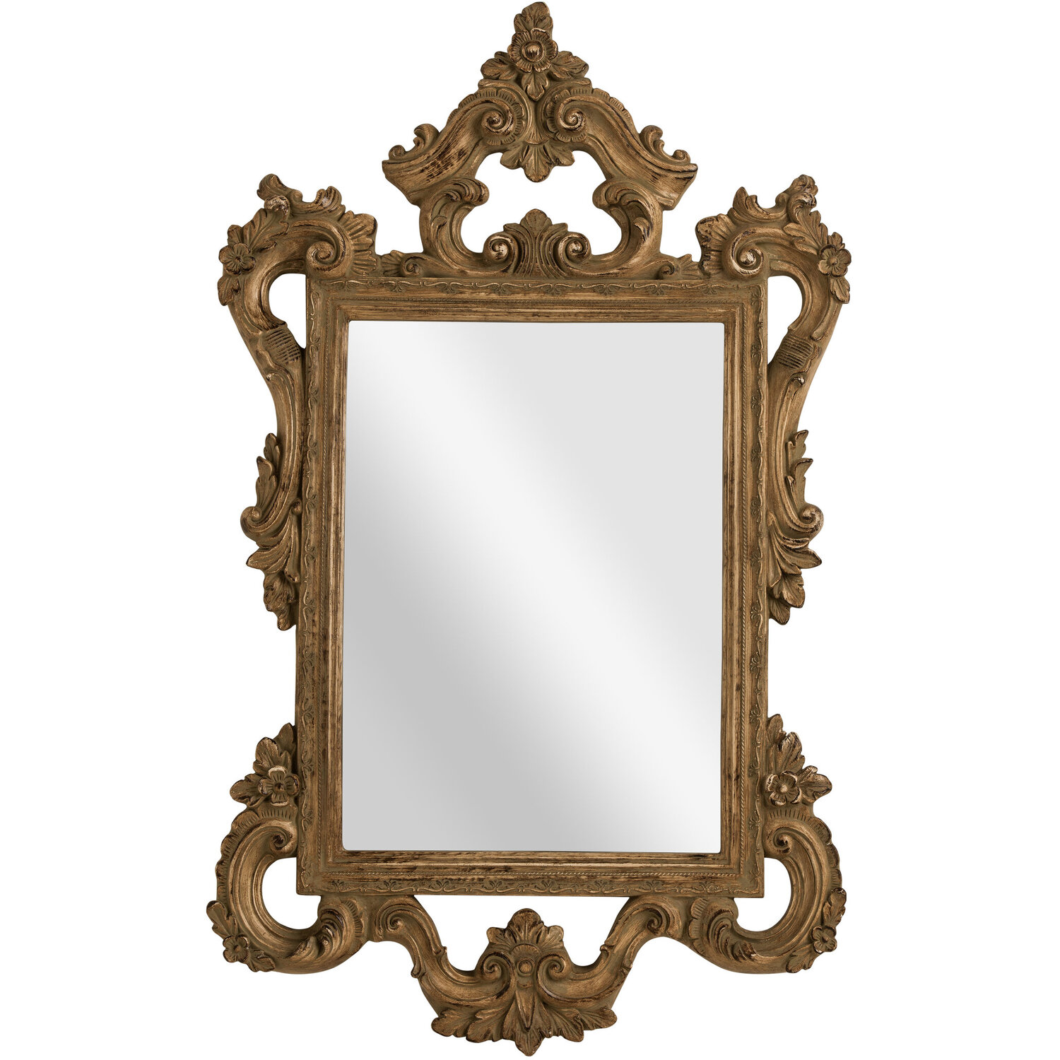Arris Antonio White Wall Mirror - Gold