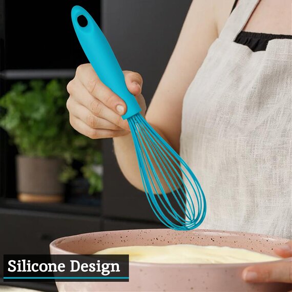 Interiors By Premier Versatile Silicone Whisk Turquoise, Heat Resistant Utensil For Kitchen