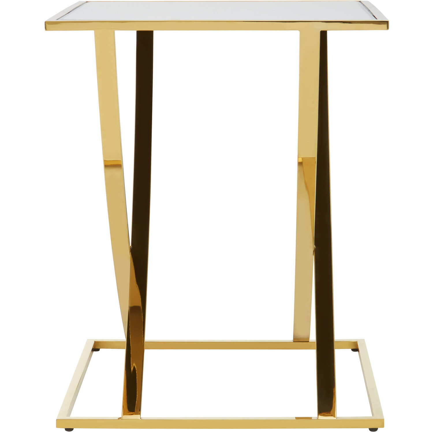 Reena Gold Finish Side Table - Gold