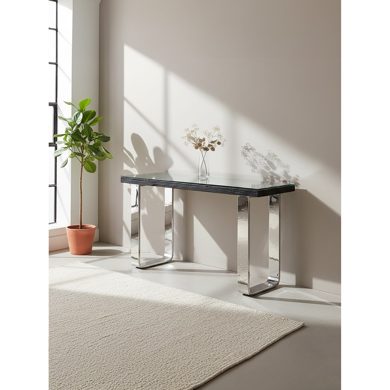 Kerala Small Black Console Table - Black