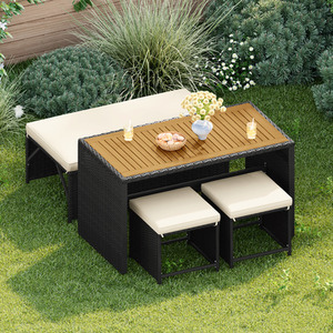 4pcs Rattan Outdoor Dining Set