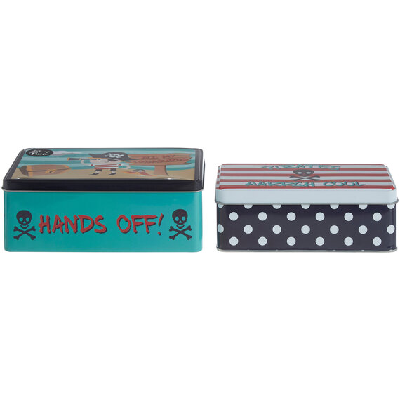 Pirate Set of 2 Pirate Storage Tins
