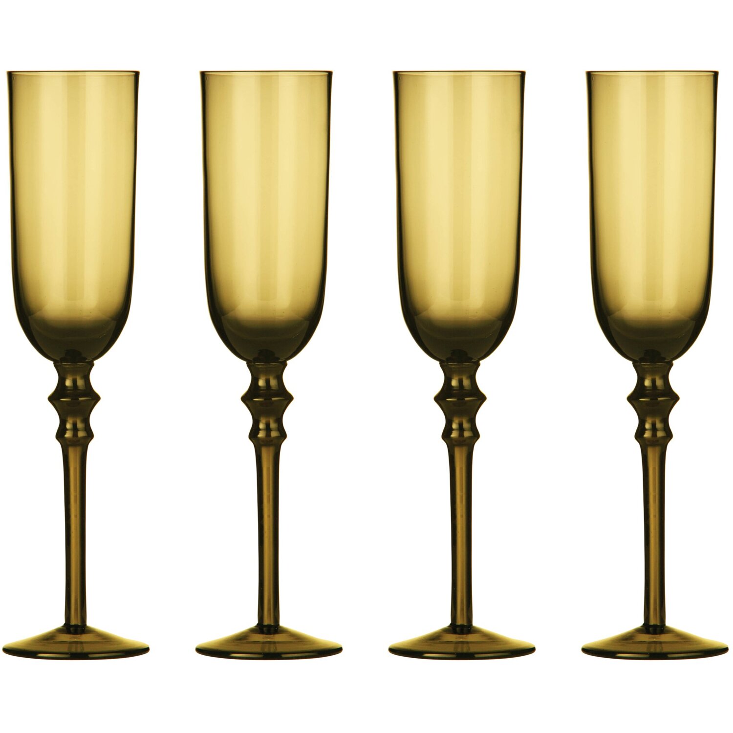 Tessa Set Of Four Champagne Glasses - Brown