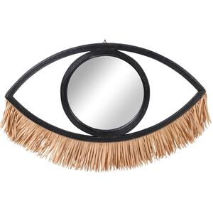 Large Decorative Eye Shaped Mirror - Brown