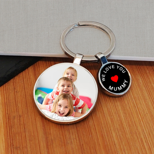 Personalised Love Mummy Charm Photo Upload Key Ring