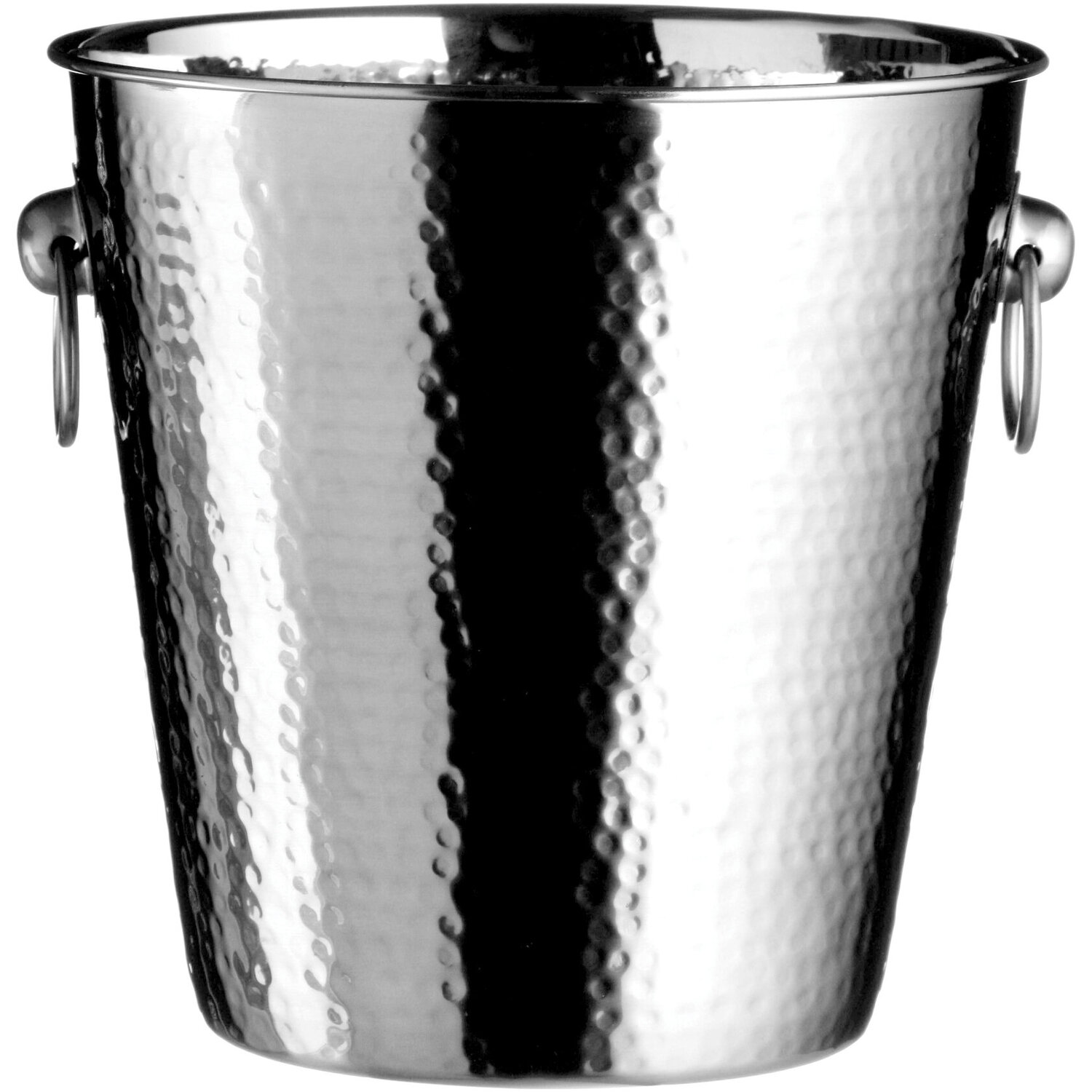 Mixology Hammered Effect Stainless Steel Champagne Bucket - Silver